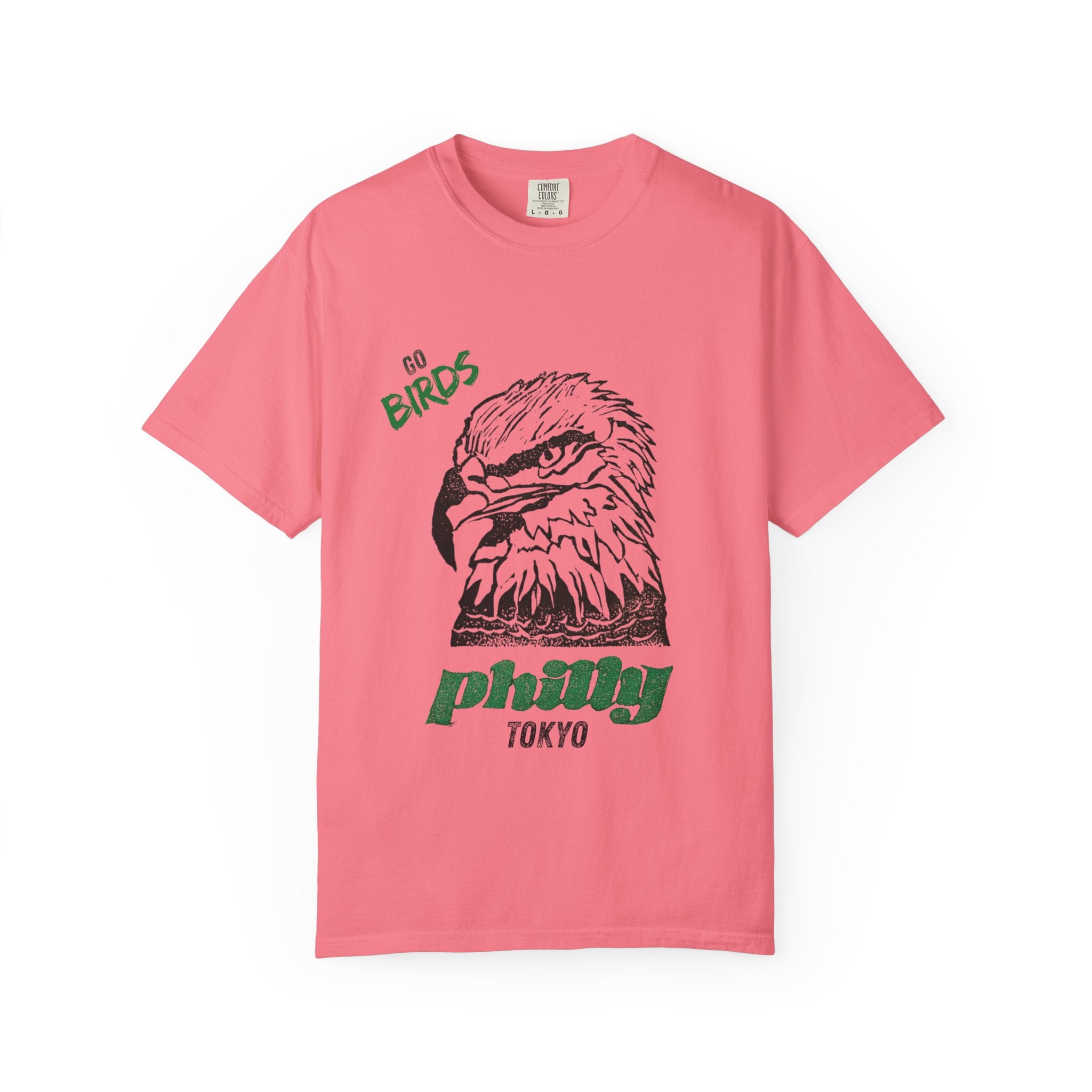 Nihonbashi PHILLY TOKYO Unisex Garment-Dyed T-Shirt - 'Go Birds' Design By NAO