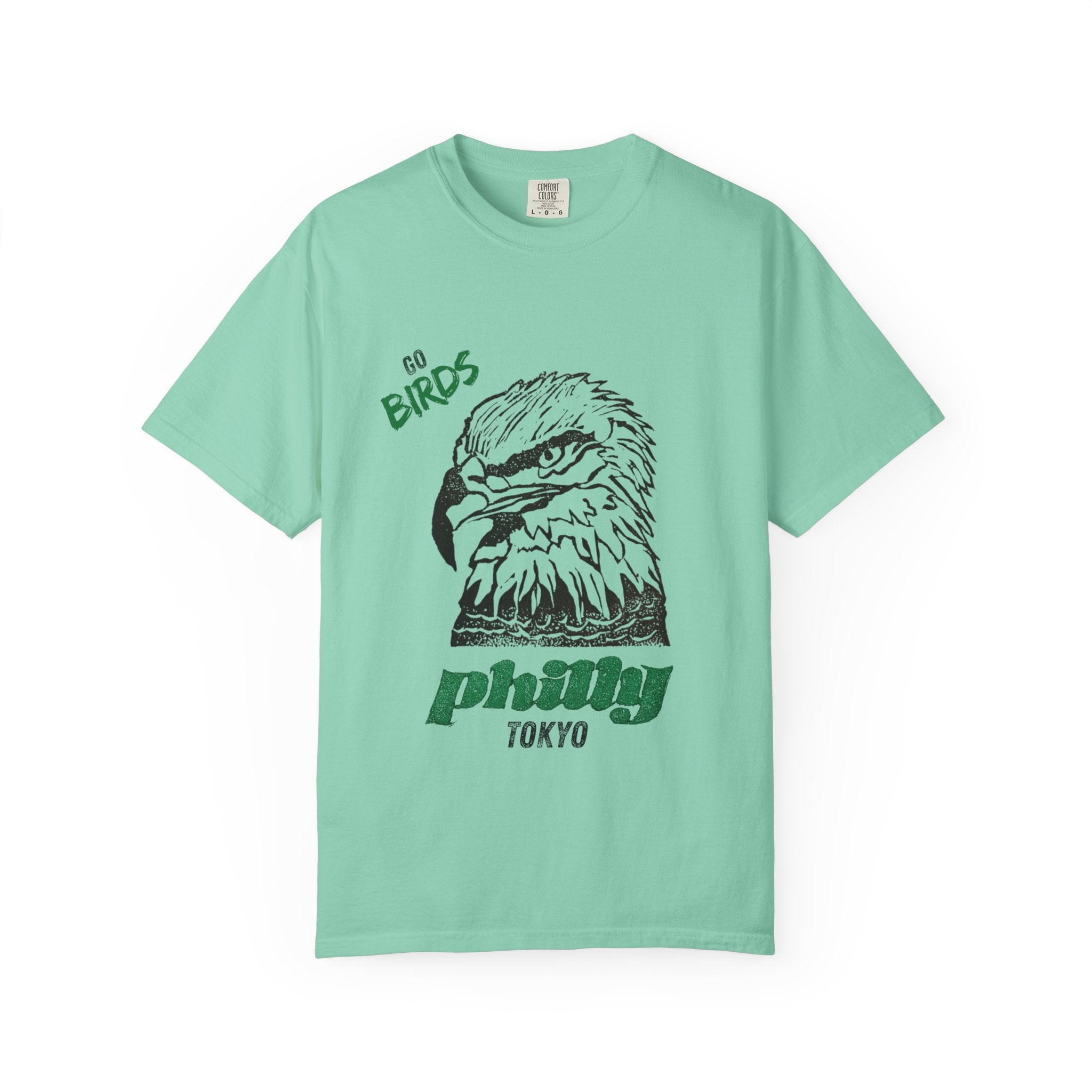 Nihonbashi PHILLY TOKYO Unisex Garment-Dyed T-Shirt - 'Go Birds' Design By NAO