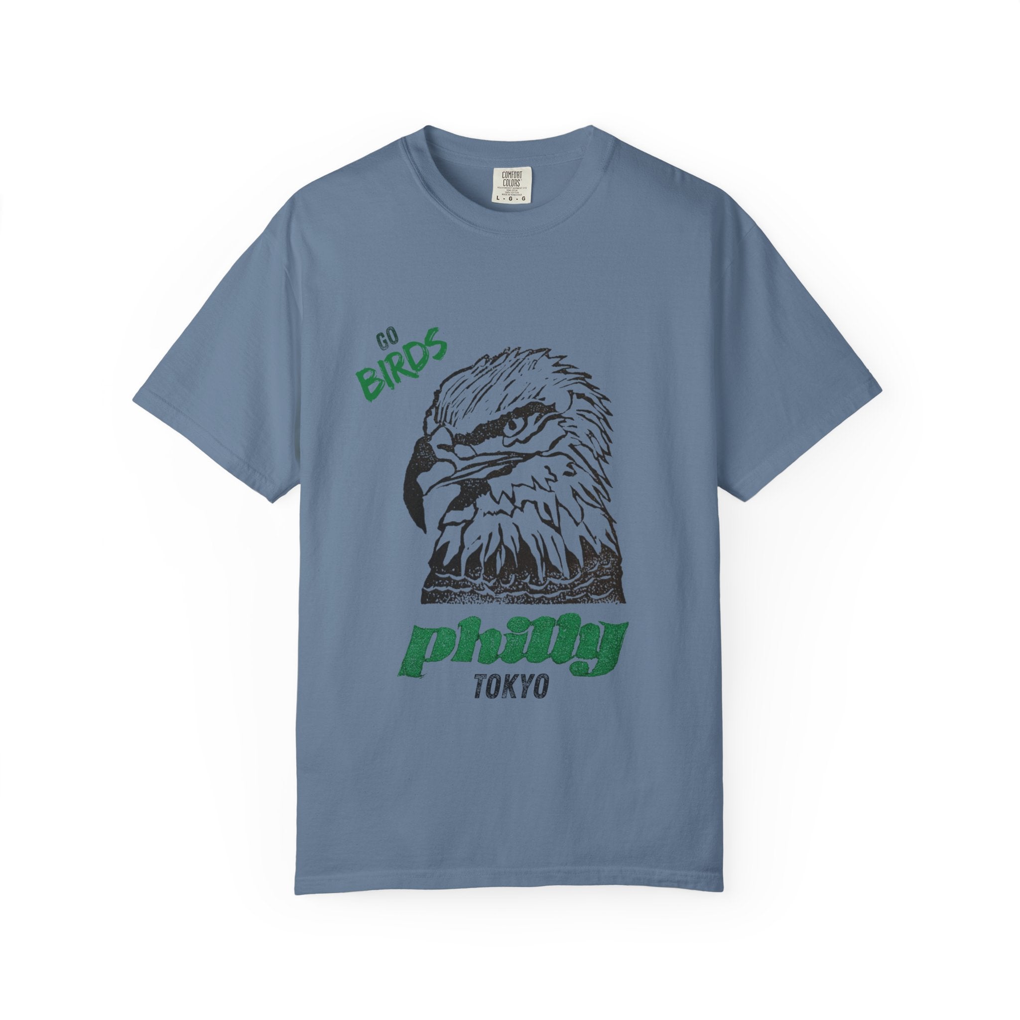 Nihonbashi PHILLY TOKYO Unisex Garment-Dyed T-Shirt - 'Go Birds' Design By NAO