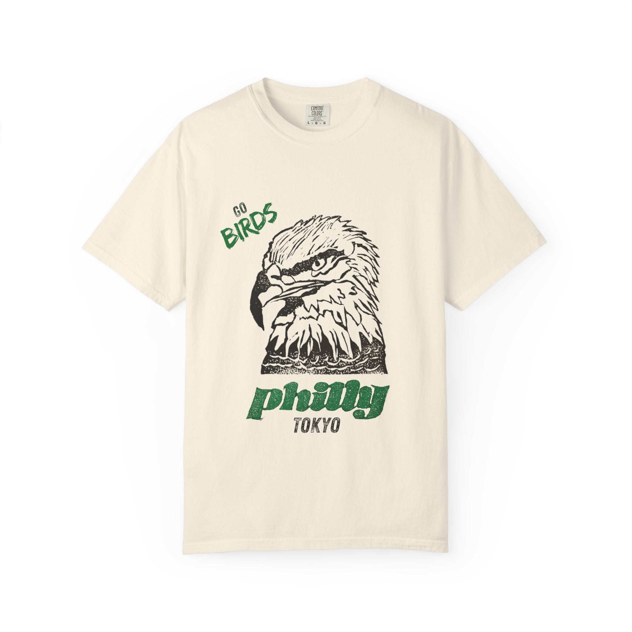 Nihonbashi PHILLY TOKYO Unisex Garment-Dyed T-Shirt - 'Go Birds' Design By NAO