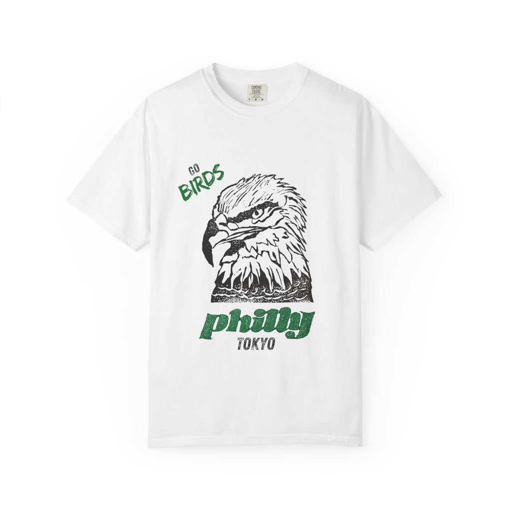 Nihonbashi PHILLY TOKYO Unisex Garment-Dyed T-Shirt - 'Go Birds' Design By NAO