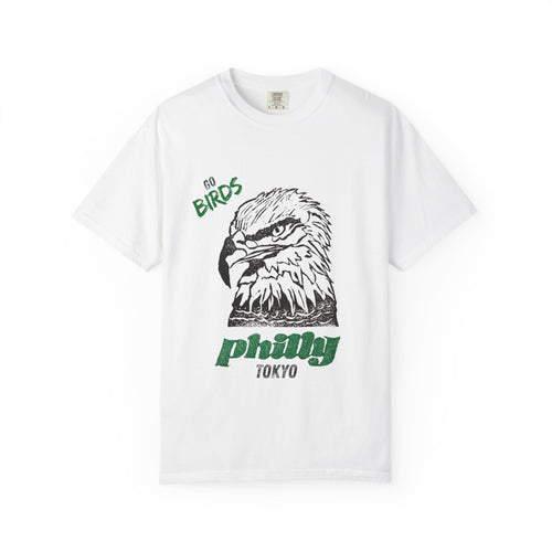 Nihonbashi PHILLY TOKYO Unisex Garment-Dyed T-Shirt - 'Go Birds' Design By NAO
