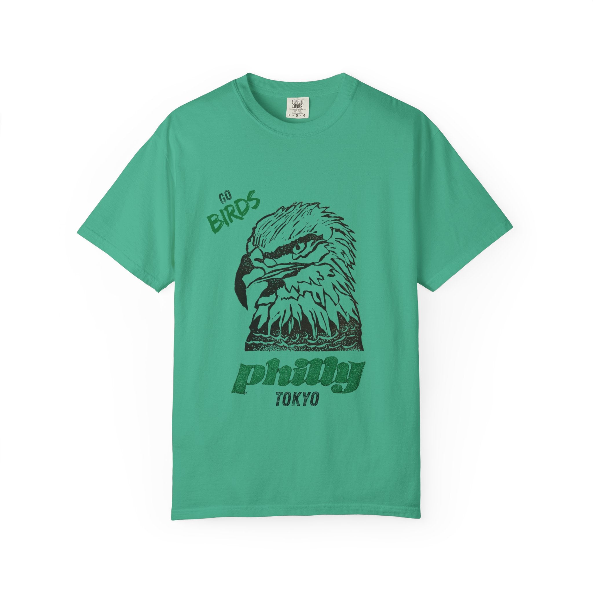 Nihonbashi PHILLY TOKYO Unisex Garment-Dyed T-Shirt - 'Go Birds' Design By NAO