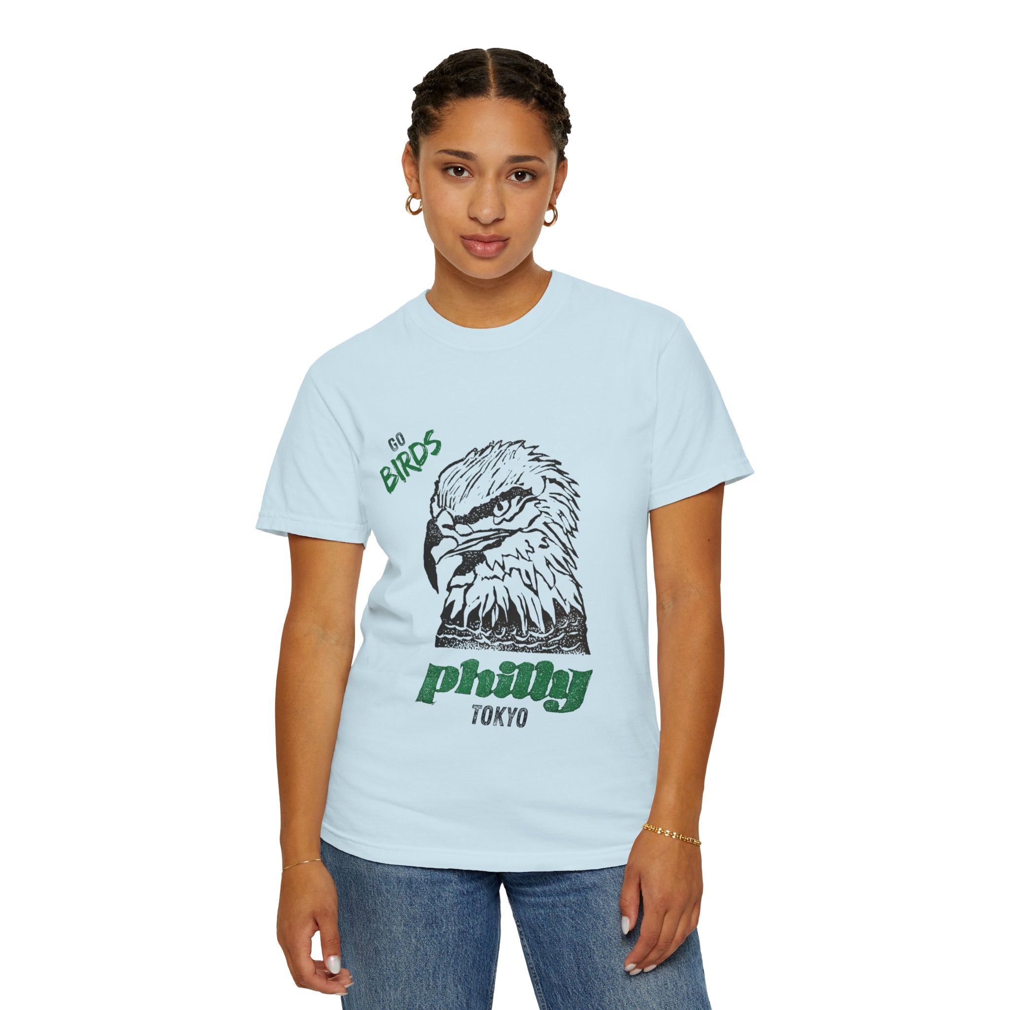 Nihonbashi PHILLY TOKYO Unisex Garment-Dyed T-Shirt - 'Go Birds' Design By NAO