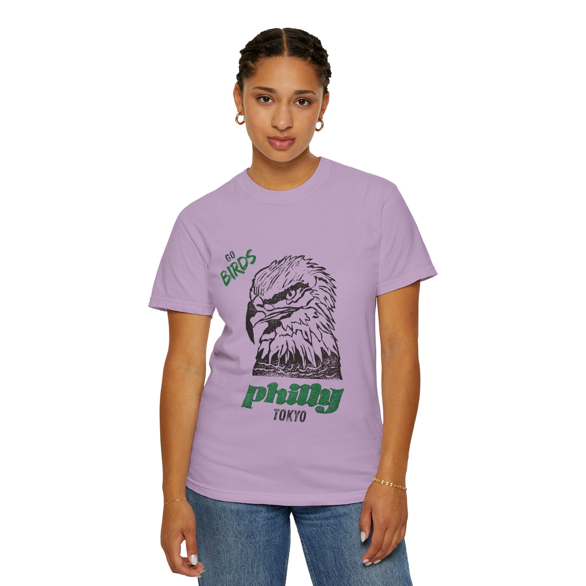 Nihonbashi PHILLY TOKYO Unisex Garment-Dyed T-Shirt - 'Go Birds' Design By NAO