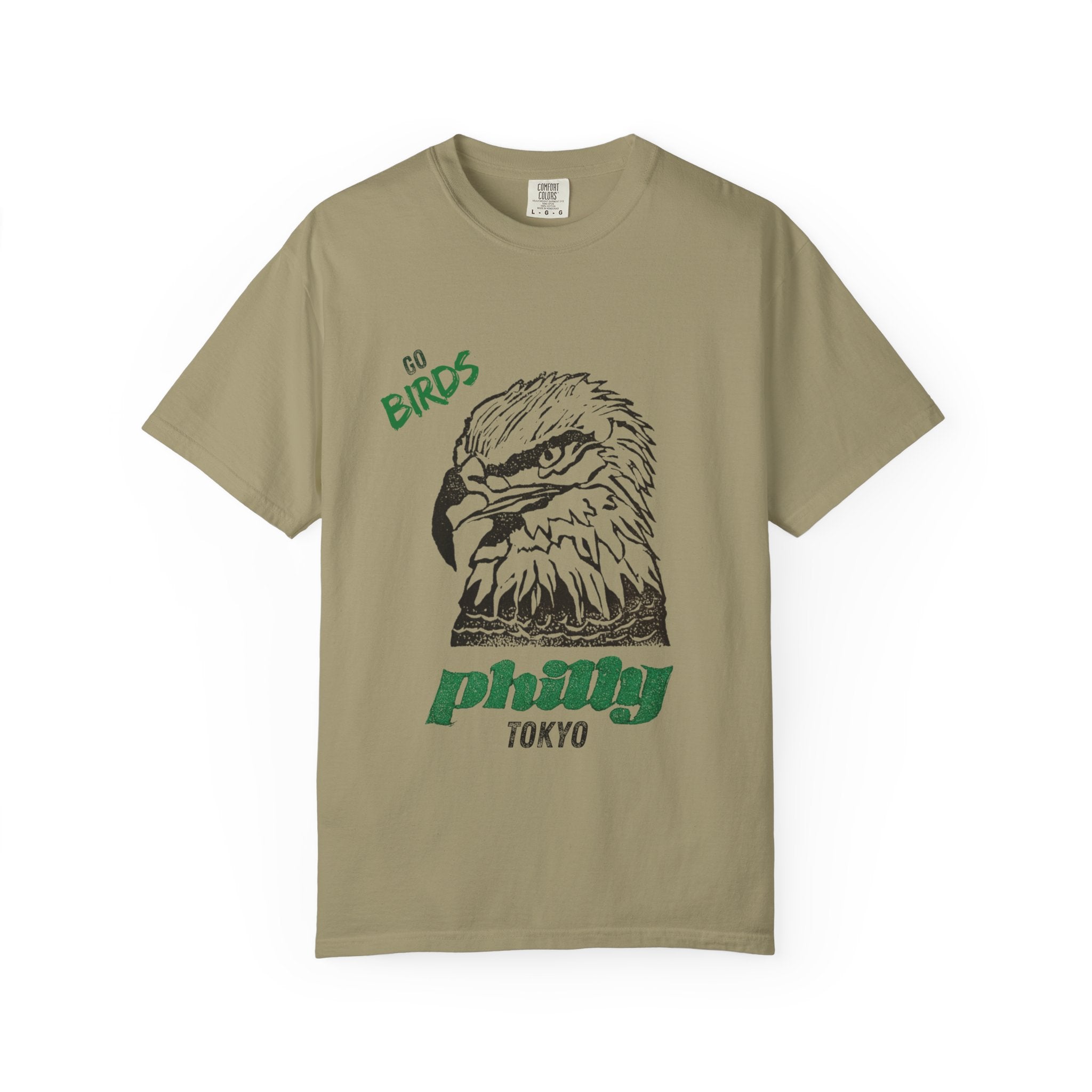 Nihonbashi PHILLY TOKYO Unisex Garment-Dyed T-Shirt - 'Go Birds' Design By NAO